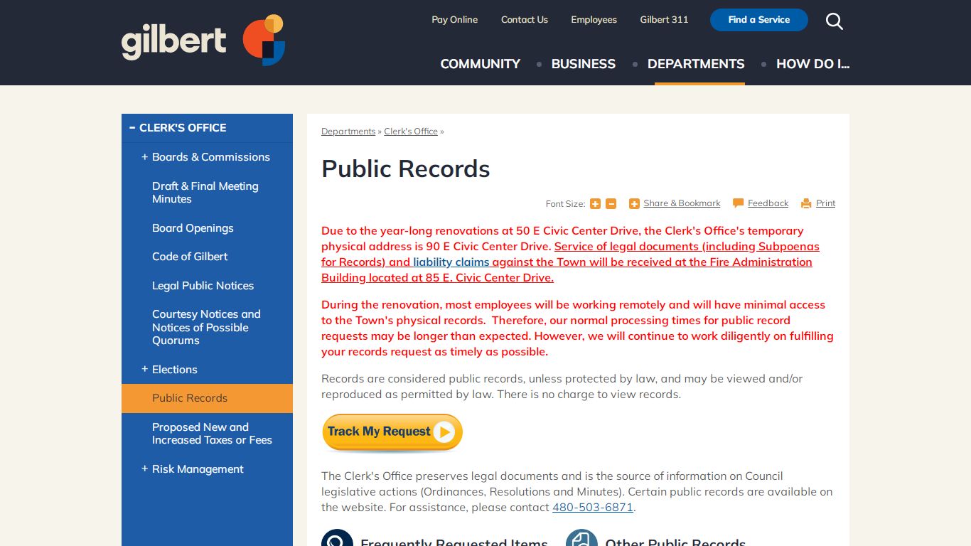 Public Records | Town of Gilbert, Arizona